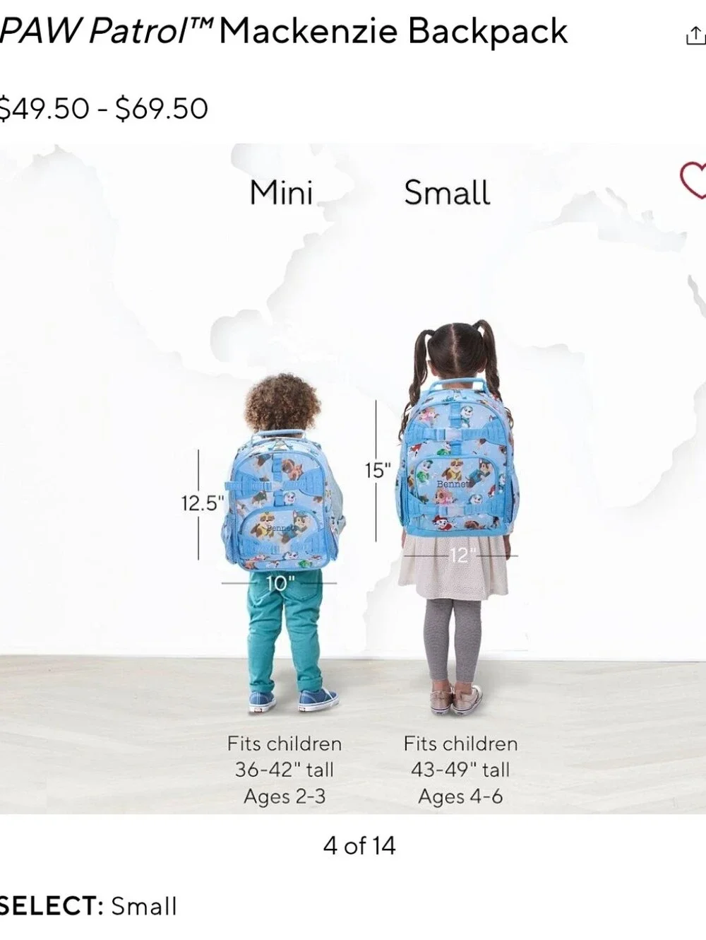 Pottery Barn Kids PAW Patrol™ Mackenzie Backpack, Size Small